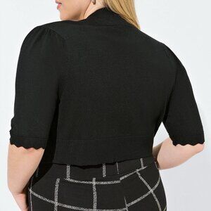 4XL Torrid Black Retro Goth Scallop Sleeve Shrug Cardigan Hot Topic
